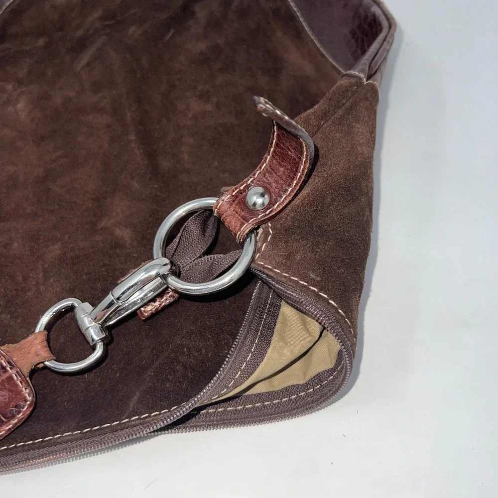 Giudit Vintage Brown Suede Leather Purse Handbag Made In Italy ***